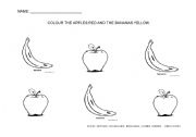 English worksheet: apples and bananas