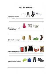 English Worksheet: THEY ARE WEARING...
