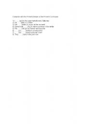English Worksheet: Present Simple vs Present Continuous
