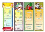 English Worksheet: Bookmarks with Verb To Be