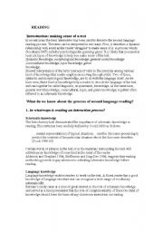 English worksheet: reading article