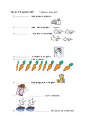 English worksheet: THERE IS -THERE ARE