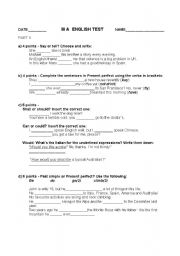 English worksheet: test intermediate level