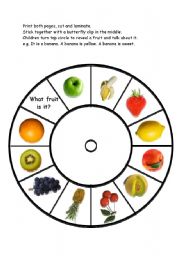 English Worksheet: fruit spinner