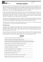 English Worksheet: Visiting London