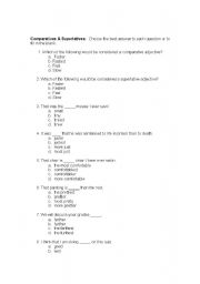 English Worksheet: Comparatives and Superlatives
