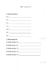 English Worksheet: Test Happy street 2 - Units 1 - 3