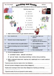 English Worksheet: smoking and health