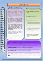 English Worksheet: Worksheet - Little Red Riding Hood (Past Simple)