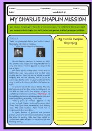 Charlie Chaplin mission worksheet