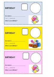 English Worksheet: Cards-Birthday