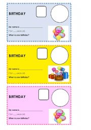 English Worksheet: Cards-Birthday