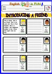 English Worksheet: INTRODUCING A FRIEND