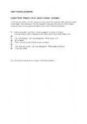 English Worksheet: Lesson Plan For Shapes