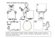 personal pronoun sorting exercise with aliens