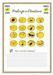 English Worksheet: How are they feeling? picture description