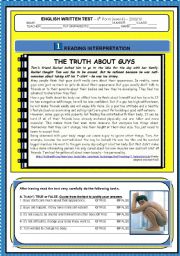 English Worksheet: BODY IMAGE - A TEST 