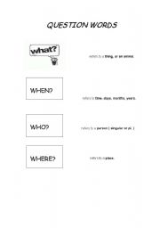 English Worksheet: QUESTION WORDS