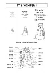 English Worksheet: Its winter