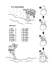 English Worksheet: The snowman