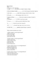 English worksheet: simple present