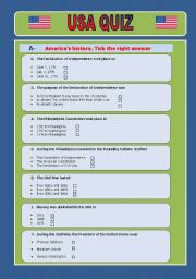 English Worksheet: USA QUIZ
