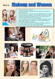 English Worksheet: Makeup and women