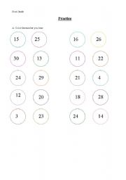 English worksheet: Numbers