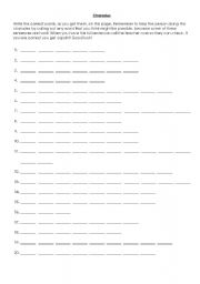 English Worksheet: charades