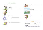 English worksheet: At The Park