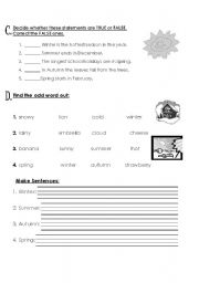 English worksheet: weather exercises