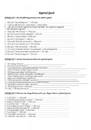 English Worksheet: reported speech- ali berrabah