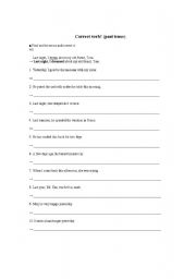 English worksheet: past verb