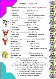 English Worksheet: gerund - infinitive