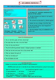 English Worksheet: lets celebrate Australia day (part2)