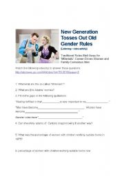 Gender roles - New generation video activity - close listening (advanced)