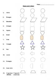 English worksheet: Shapes 