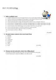 English worksheet: Jobs - test