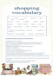 English Worksheet: FCE (B2) Shopping vocab+rephrasing