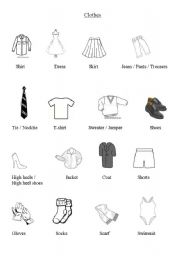 English Worksheet: Clothes Vocabulary