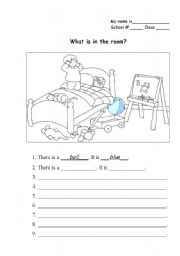English Worksheet: There is/ colours