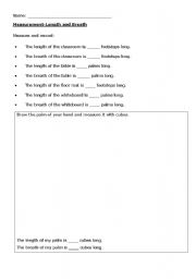 English Worksheet: Measurement-Length and Breath