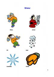 English Worksheet: Winter  vocabulary 2