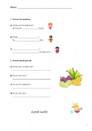 English worksheet: Food revision 2