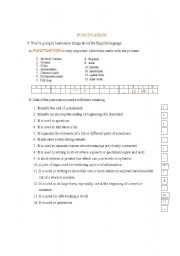 English Worksheet: Punctuation