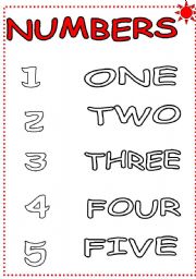 Colour the numbers (1-5)