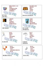 English Worksheet: Taboo game for Sports