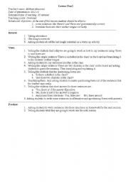 English Worksheet: A lesson plan for some grammar points