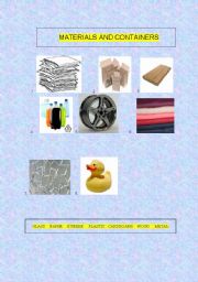 English worksheet: MATERIALS AND CONTAINERS
