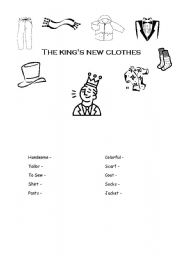 English worksheet: the kings new clothes - a different story with a twist...